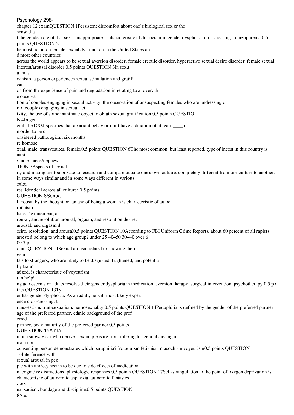 Preview image for Psychology 298-chapter 12 exam